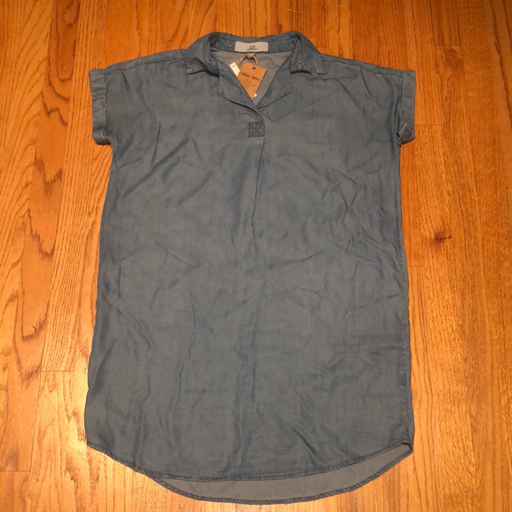 Chambray shirt-dress